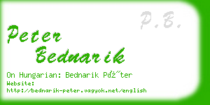 peter bednarik business card